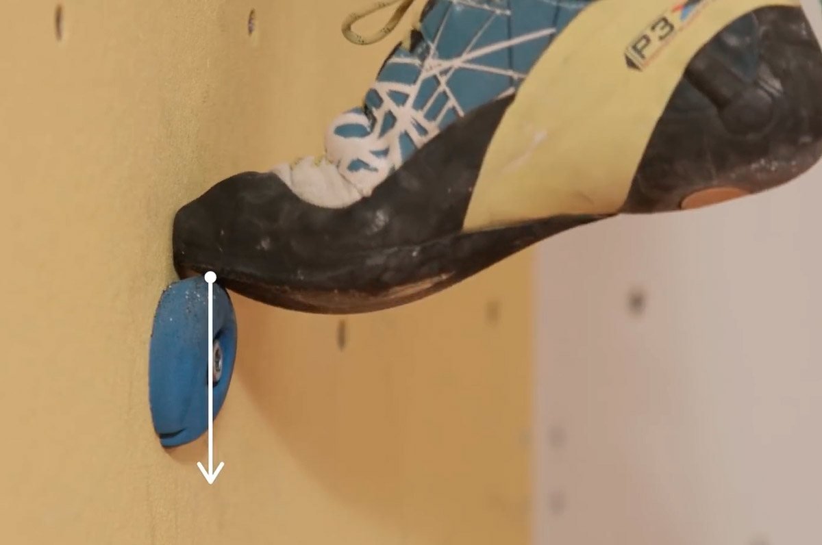 Vector de fuerza zapatilla escalada La Sportiva rigida